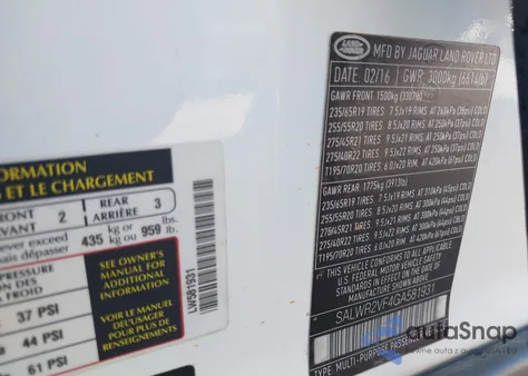 2016 Land Rover Range Rover Sport 3.0L V6 Supercharged Hse из США, поврежденный, VIN SALWR2VF4GA581931